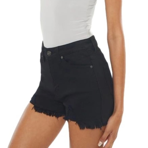 Kancan Women's Black Denim Shorts - Picture 1 of 5